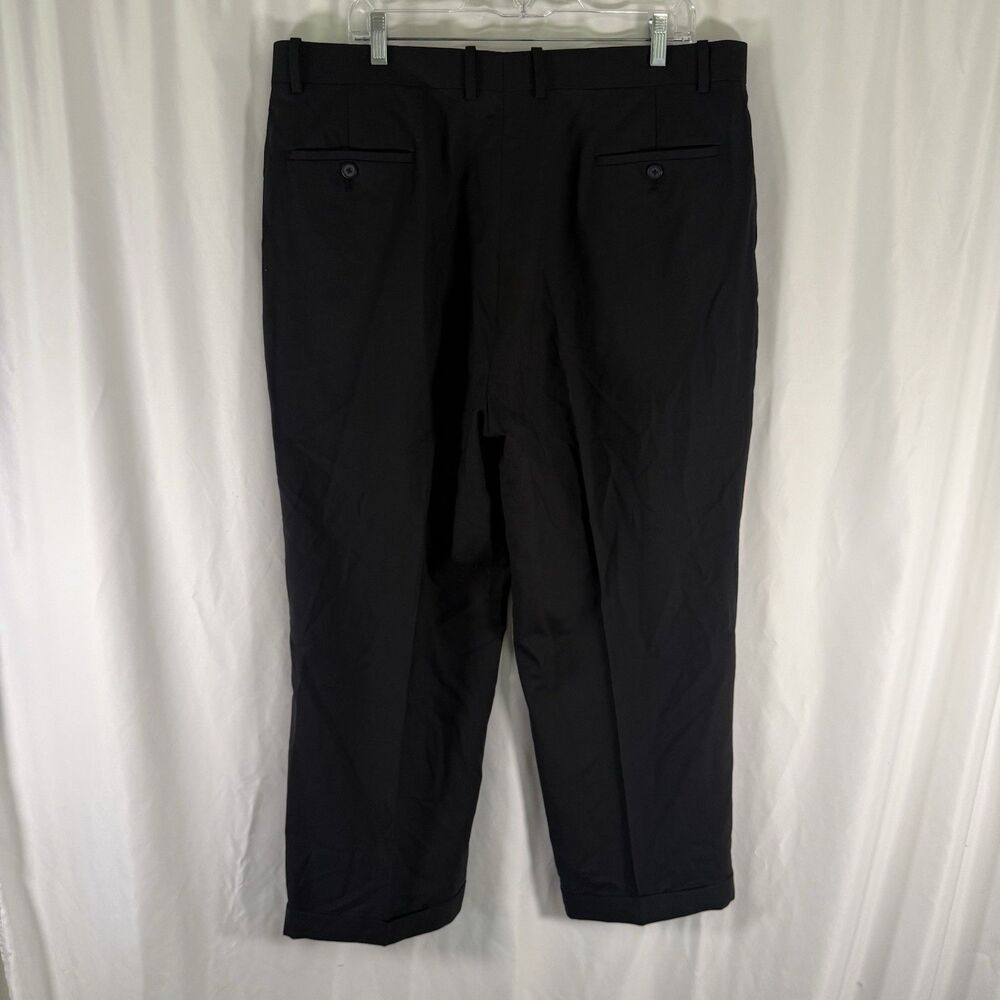 Versini Wool Dress Pants Men's 40 Reg Black Pleated Front Pockets 27.5" Inseam - Picture 5 of 10